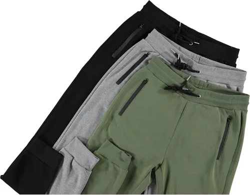 Vista 4 de PURE CHAMP Paquete de 3 pantalones deportivos deportivos de vellón para hombre con bolsillo con cremallera y cordón talla S-3XL