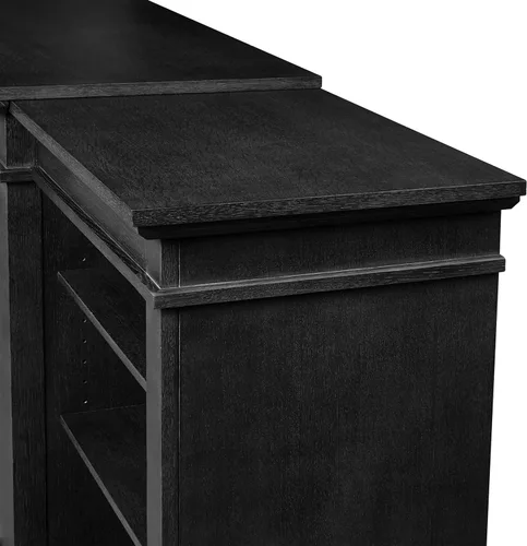 Vista 4 de Real Flame Eliot - Soporte de TV con chimenea eléctrica de 81 pulgadas para televisores de hasta 80 pulgadas, centro de entretenimiento con estantes