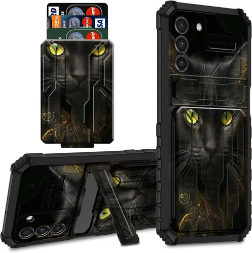 Vista 32 de Funda protectora de TPU suave para Samsung Galaxy A03S con soporte para tarjeta de crédito y soporte de doble capa de policarbonato duro de TPU