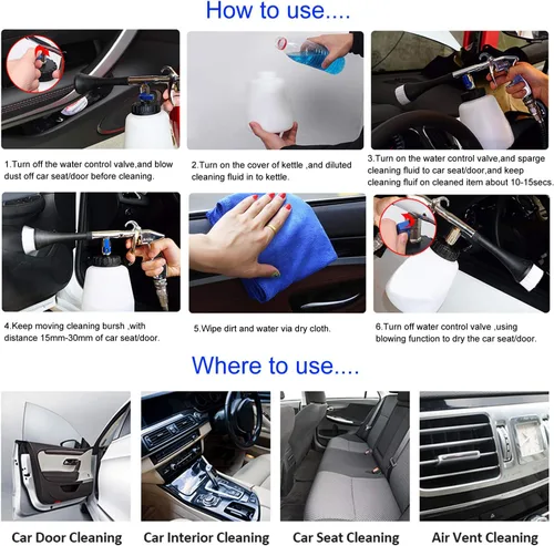Vista 10 de CPROSP Pistola de limpieza del tornado, interior universal del arma de la limpieza del coche de alta presión
