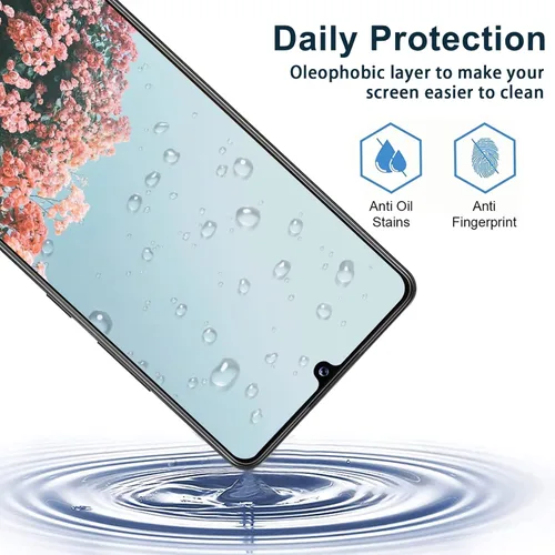 Vista 4 de Protector de pantalla diseñado para Samsung Galaxy A42 + protector de lente de cámara, fácil instalación, sin burbujas, transparente HD, vidrio
