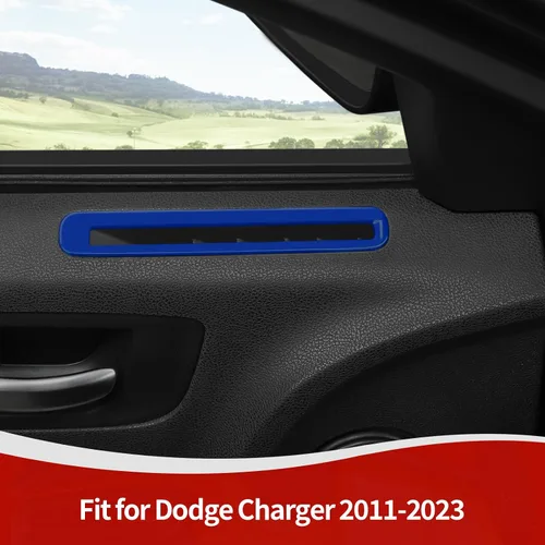 Vista 4 de RT-TCZ para Charger Cubierta de ventilación de aire de puerta Adecuada para Dodge Charger 2011-2023 Accesorios de interior azul 2 piezas