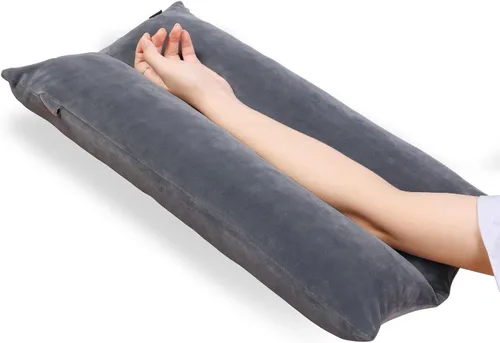 Vista 7 de Almohada de elevación de brazo rellena de espuma viscoelástica triturada, almohada de elevación estabilizadora para hinchazón y circulación, alivio