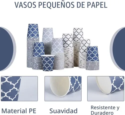 Vista 3 de Clawsoff [Paquete de 300] Vasos de papel de 3 onzas, vasos pequeños para enjuague bucal de 3 onzas, mini vasos de baño desechables, vasos de papel