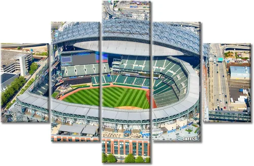 Vista 29 de Busch Stadium Baseball Home Decor St. Louis, Missouri Cityscape - Pósteres e impresiones artísticas de pared de 5 piezas de estadios de béisbol