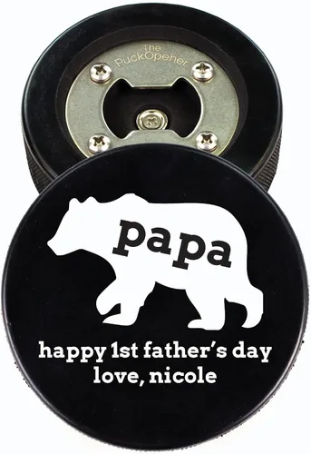 Vista 15 de Abridor de botellas de hockey para el Día del Padre, regalo personalizado impreso para el mejor papá, tamaño oficial, diseño personalizado de Thanks