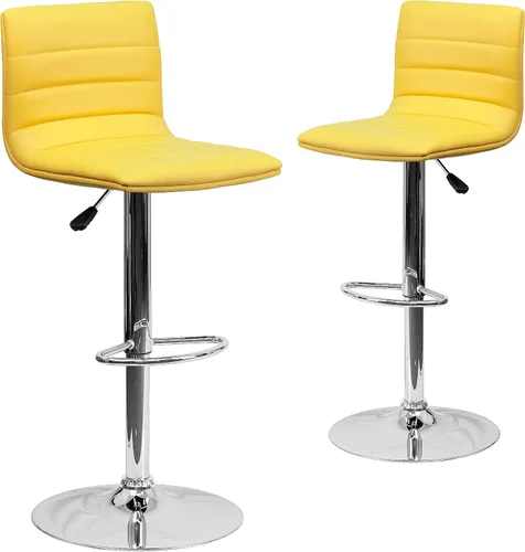 Vista 14 de Flash Funiture silla de bar ajustable con base cromada, Vinilo, Gris