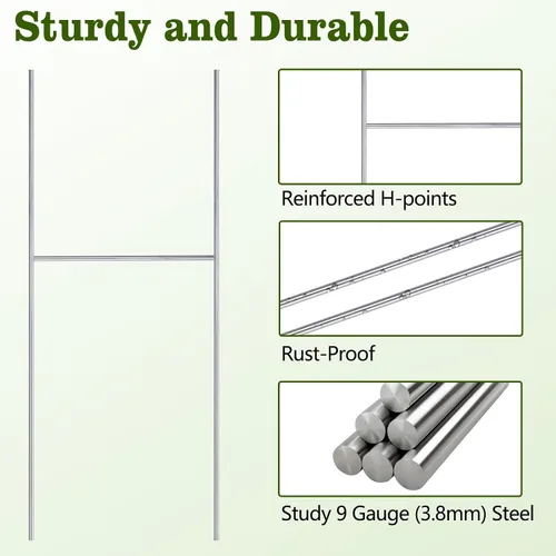 Vista 2 de Remiawy Estacas de metal para letreros de patio, 17 x 7 pulgadas, soporte para letrero de patio para suelo al aire libre, paquete de 10 estacas