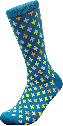 Vista 2 de Sock Panda Turquesa con Colorido Plus Patrón Calcetines de la (Adulto L), Azul, Amarillo, Naranja, Rojo