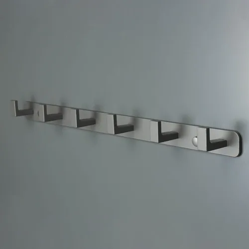 Vista 9 de Perchero, 3 Ganchos Triples de Acero Inoxidable Resistente, Ganchos de Pared Montados en la Pared, Barra de Ganchos Rústica para Ropa/Llaves