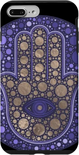 Vista 11 de Funda para iPhone 11 Purple Evil Eye and Hamsa Hand