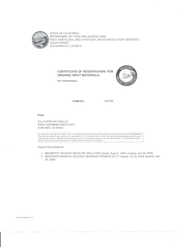 Vista 4 de Polvo soluble orgánico de algas marinas 0-0-17, CDFA OMI registrado (1 libra) para césped, huertos, arbustos y árboles
