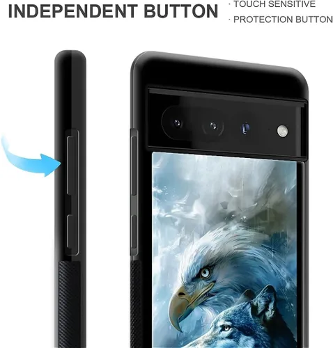 Vista 1107 de Compatible con Google Pixel 4A 5G Mobile Case Creative Acrylic Panel trasero Silicona Protección Grip especialmente diseñado para Google Pixel 4A 5G