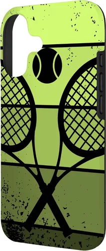 Vista 2 de Raqueta de jugador de tenis con cancha de pelota de tenis Vintage Retro Case para iPhone 17
