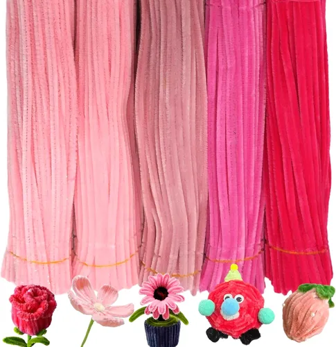 Vista 16 de Limpiapipas pastel, 500 unidades, 10 tallos de chenilla surtidos para manualidades Esquema de color de caramelo de macaron