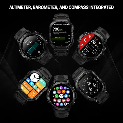 Vista 8 de CARBINOX Blaze Reloj Inteligente con GPS – Rastreadores de Fitness Resistentes, Resistente al Agua IP69K, 170+ Modos Deportivos, Gorilla Glass