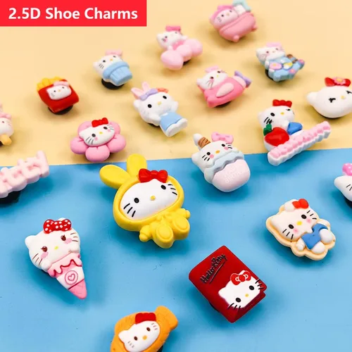 Vista 3 de Bonitos dijes de dibujos animados para zapatos, dijes de animales kawaii, dijes de zapatos rosados, dijes de decoración de zapatos para pulseras