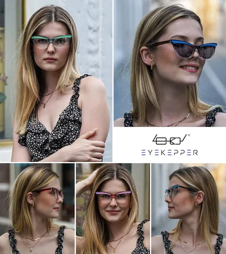Vista 2 de Eyekepper Paquete de 5 lentes de lectura con diseño de ojo de gato para mujer +0.0