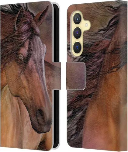 Vista 210 de Head Case Designs Officially Licensed Laurie Prindle A Morgan Christmas Western Stallion Leather Wallet Case Compatible with Samsung Galaxy A07 4G