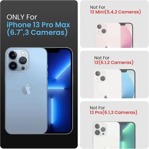Vista 6 de FireNova Funda diseñada para iPhone 13 Pro Max, Funda de Teléfono de Silicona [Protección de Cámara] con [2 Protectores de Pantalla], Forro