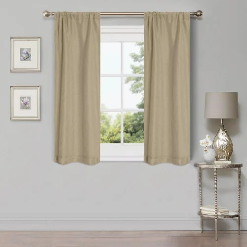 Vista 51 de Superior Cortinas semiopacas, diseño clásico de lino, 26 x 84 pulgadas, cabecera con bolsillo para barra, cortinas de bloqueo solar y oscurecimiento
