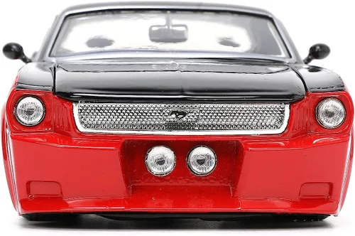 Vista 3 de Jada Big Time Muscle 1:24 1965 Ford Mustang - Auto fundido a presión (rojo/negro)