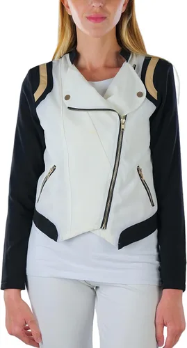 Vista 107 de ToBeInStyle Blazers de manga larga con cremallera y botones para mujer