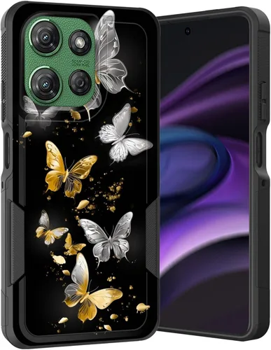 Vista 89 de para Moto G Play 4G 2024, funda de dos capas híbrida resistente y a prueba de golpes, PC duro + silicona suave protectora para Motorola Moto G Play