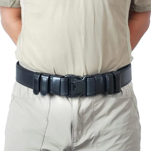 Vista 5 de Cinturón de servicio para la aplicación de la ley Utilidad de seguridad Policía Militar 2.25 "Tactical Patrol Belt Set