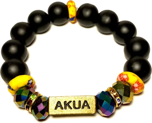 Vista 54 de Pulseras africanas tradicionales con nombre nacido en el día para mujeres de Ghana, materiales naturales, ajuste cómodo y holgado