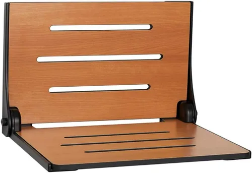 Vista 10 de Seachrome Lift-Assist Silhouette - Ducha plegable con respaldo alto, asiento de almendra con marco de bronce