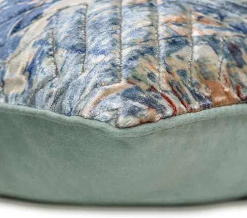 Vista 93 de The HomeCentric Funda de almohada con cremallera, funda de cojín azul de 12 x 12 pulgadas, funda de cojín de algodón bordado para sofá, diseño