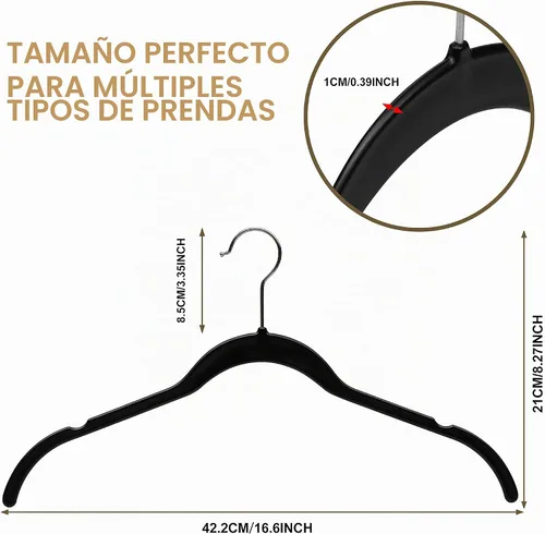 Vista 4 de Quality Hangers Perchas de plástico que no son de terciopelo para la ropa, juego de perchas resistentes para ropa, perchas para armario que ahorran