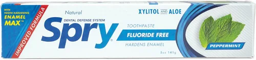 Vista 2 de Spry Pasta dental natural de xilitol de 5 onzas para adultos y niños, sin flúor, suave para blanquear y remineralizar dientes sensibles, refrescar