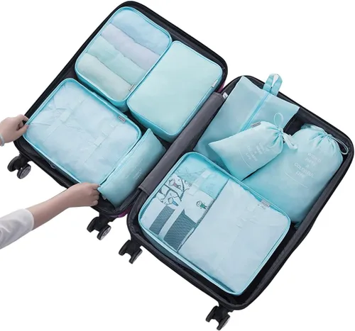 Vista 7 de Vercord Juego de 8 cubos organizadores de equipaje de viaje con bolsas de lavandería y accesorios
