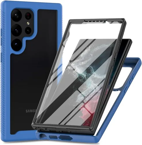 Vista 15 de Funda para Samsung Galaxy A13 LTE 4G, Samsung A13 LTE Funda para teléfono con protector de pantalla integrado, cubierta trasera delgada transparente