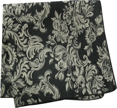 Vista 2 de Ultimate Textile Miranda Damask - Servilletas de tela negra de damasco, 17 x 17 pulgadas (juego de 24), cuadradas, lavables, de algodón y poliéster