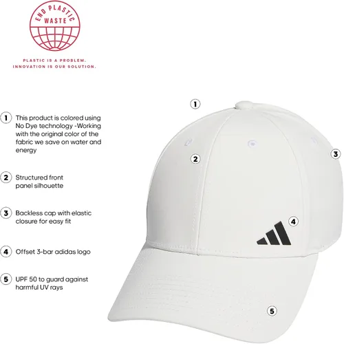 Vista 2 de adidas Womens Backless Ponytail Hat Adjustable Fit Baseball Cap