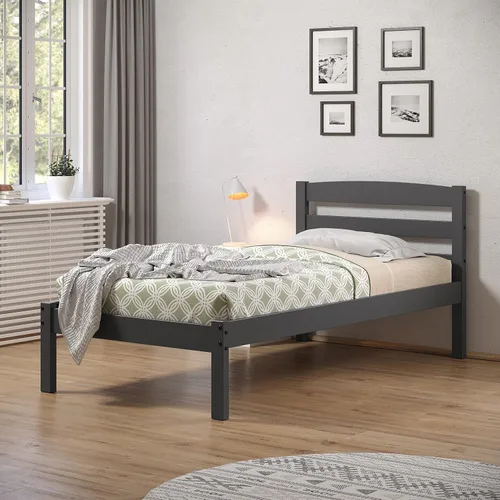 Vista 2 de Donco Kids Cama Econo Twin Gris Oscuro