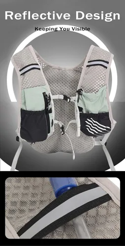 Vista 8 de Hydration Running Vest for Women Men, Water Vest Backpack 2L, Lightweight Hydration Pack Water Backpack for Hiking, Trail Marathon Race