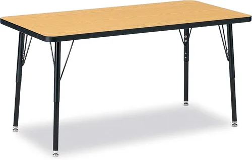 Vista 38 de Berries Mesa rectangular para actividades, altura A, Gris/Negro/Negro, 1