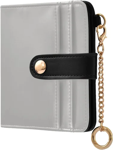 Vista 27 de Sinestour Black print Small Wallet for Women RFID Blocking Leather Bifold Small Purse with ID Window Card Holder Zipper Coin Pocket, Compact Credit