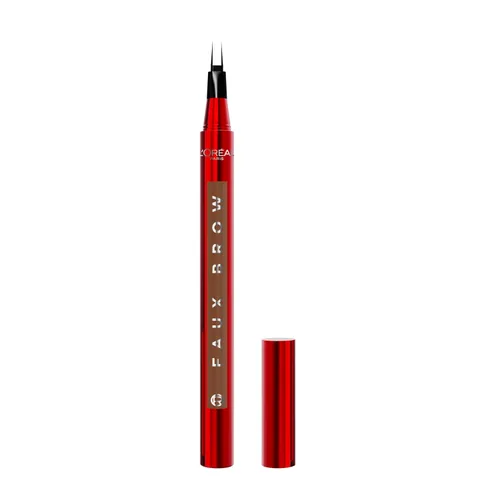 Vista 12 de L'Oréal Paris Faux Brow, Lápiz para cejas de aspecto capilar, con punta de doble cepillo, maquillaje de cejas rápido y preciso, castaño oscuro, 0.04