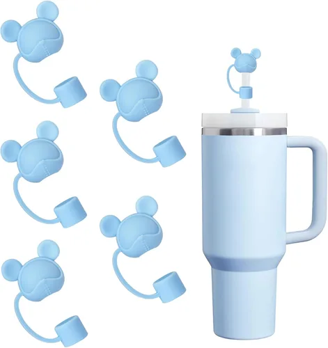 Vista 33 de Juego de 4 fundas de popote con diseño de estrella compatibles con vasos Stanley de 30 y 40 onzas, reutilizables, bonitas puntas de popote