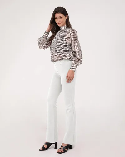Vista 4 de ODODOS Pantalones de vestir clásicos de pierna recta para mujer, bolsillos sintéticos, pantalones de trabajo casuales, entrepierna de 293133 pulgadas