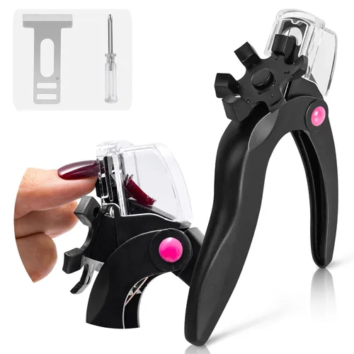 Vista 9 de AIRSEE Cortaúñas profesionales de acero inoxidable con ajustadores magnéticos para uñas acrílicas, postizas y de gel artificial, recortador de uñas