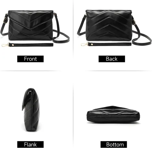 Vista 7 de Bolso de mano para mujer, pequeño, con correa larga, para ir de compras, bodas, fiestas
