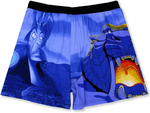 Vista 2 de Disney Aladdin Genie Jafar Mens Briefly Stated Boxer Lounge Shorts