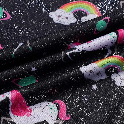Vista 28 de HOZIY Leotardos de gimnasia para niñas, trajes de ciclismo con patrón adorable brillante