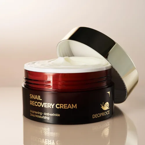 Vista 5 de Deoproce Caracol Mucin Crema facial 100g (3.5 oz) - Hidratante ligero para hidratación, textura suave y cuidado de la barrera de la piel